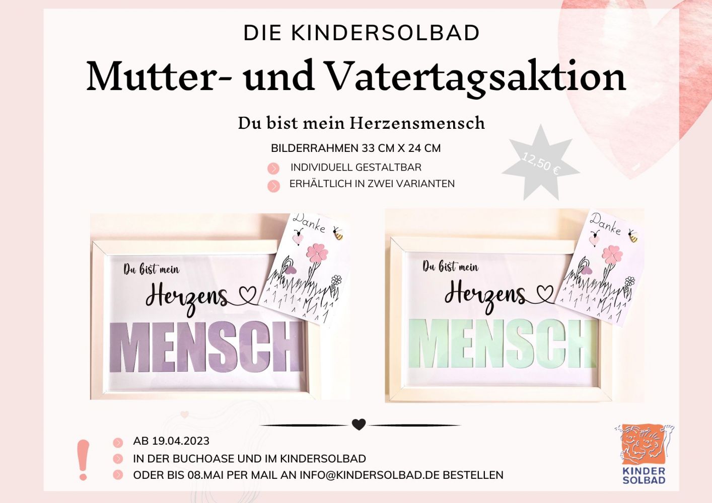 Kindersolbad Mutter- und Vatertagsaktion 2023